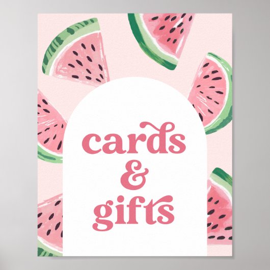Watermeloen Verjaardagskaarten en Geschenken Teken Poster (Voorkant)
