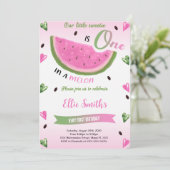 Watermeloen verjaardagsuitnodiging kaart (Staand voorkant)