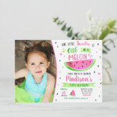 Watermeloen verjaardagsuitnodiging kaart (Staand voorkant)