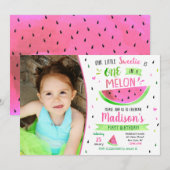 Watermeloen verjaardagsuitnodiging kaart (Voorkant / Achterkant)