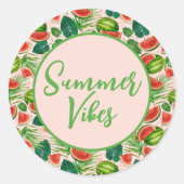 Watermeloen, vers ronde sticker (Voorkant)