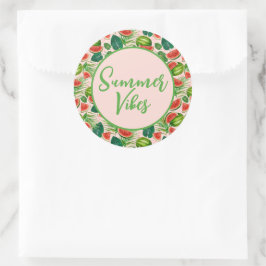 Watermeloen, vers ronde sticker