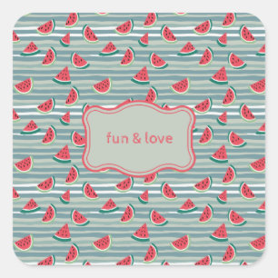 Watermeloen Vierkante Sticker