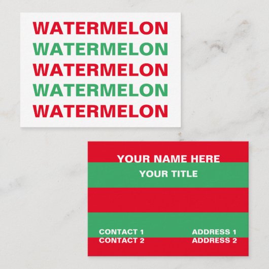 Watermeloen Visitekaartje (Voorkant / Achterkant)