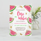 Watermeloen Vlinders Meisje 1e Verjaardag Kaart (Staand voorkant)