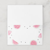 Watermeloen vouw over tafel label plaatskaartje (Buitenkant ongevouwen)