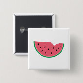 Watermeloen, vruchten en zoete gezondheid, vers vierkante button 5,1 cm (Voorkant /achterkant)