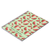 Watermeloen vruchtpatroon op groen met aangepaste  notitieboek (Linkerzijde)