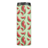 Watermeloen vruchtpatroon op groen met aangepaste  thermosbeker (Achterkant)