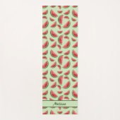 Watermeloen vruchtpatroon op groen met aangepaste  yogamat (Voorkant)