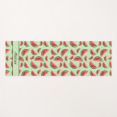 Watermeloen vruchtpatroon op groen met aangepaste  yogamat (Voorkant (horizontaal))