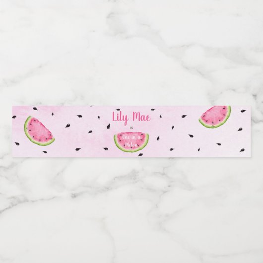 Watermeloen Waterfles Etiket (Enkel label)