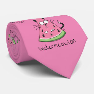 Watermeloen Watermeloen Cat Funny Mannen Stropdas