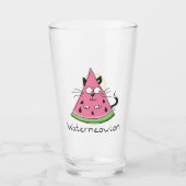 Watermeloen Watermeloen Kat Grappig Glas Cup (Voorkant)
