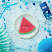 Watermeloen Waterverf Birthday Party Personalized Papieren Bordje (Feest)