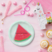 Watermeloen Waterverf Birthday Party Personalized Papieren Bordje (Feest)