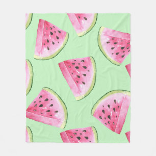 Watermeloen waterverf, naadloos zomerpatroon. fleece deken