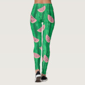Watermeloen Waterverf Patroon Leggings (Achterkant)
