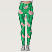 Watermeloen Waterverf Patroon Leggings (Voorkant)