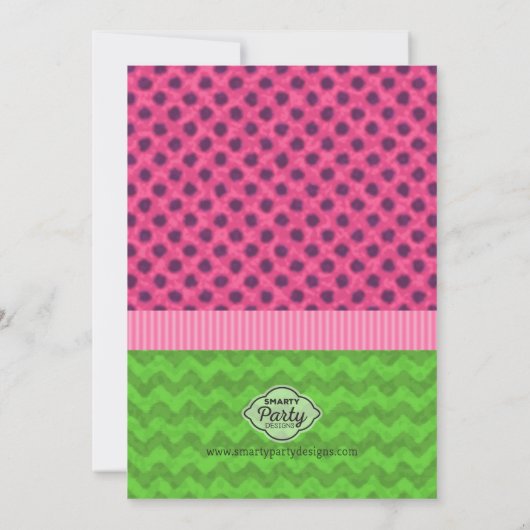 Watermeloen Waterverf Roze Birthday Uitnodiging (Achterkant)