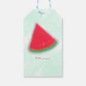 Watermeloen Waterverf Verjaardagsfeestje Custom Fa Cadeaulabel (Achterkant)