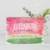 Watermeloen Waterverf Verjaardagsuitnodiging Kaart (Staand voorkant)