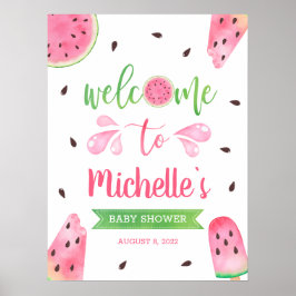 Watermeloen Welkom Baby Shower Poster