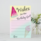 Watermeloen wenst de verjaardagsmeisjes (Staand voorkant)