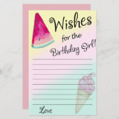 Watermeloen wenst de verjaardagsmeisjes (Voorkant / Achterkant)