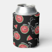 Watermeloen wielfietsen, zomer patroon. blikjeskoeler (Blikje Voorkant)