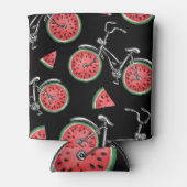 Watermeloen wielfietsen, zomer patroon. blikjeskoeler (Voorkant)