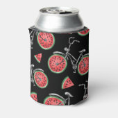 Watermeloen wielfietsen, zomer patroon. blikjeskoeler (Blikje Achterkant)