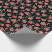 Watermeloen wielfietsen, zomer patroon. cadeaupapier (Hoek)