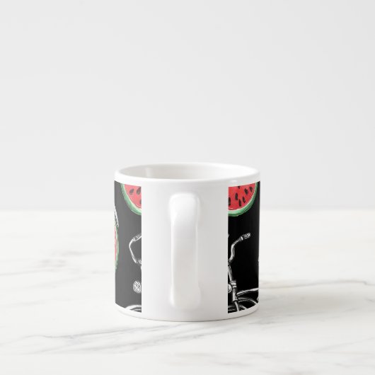 Watermeloen wielfietsen, zomer patroon. espresso kop (Achterkant)