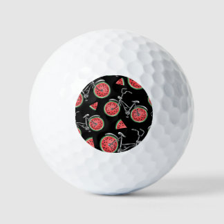 Watermeloen wielfietsen, zomer patroon. golfballen