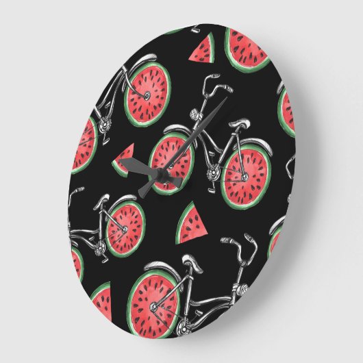 Watermeloen wielfietsen, zomer patroon. grote klok (Hoek)