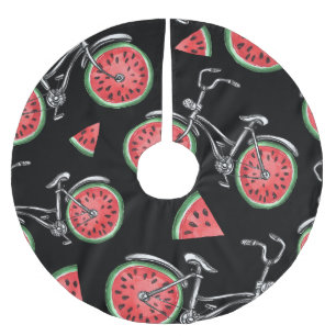 Watermeloen wielfietsen, zomer patroon. kerstboom rok
