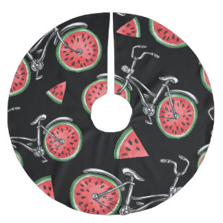 Watermeloen wielfietsen, zomer patroon. kerstboom rok