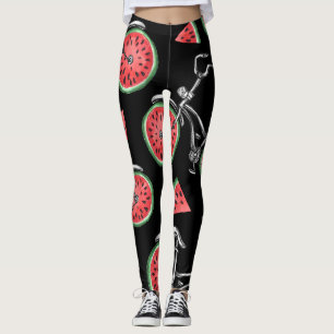 Watermeloen wielfietsen, zomer patroon. leggings