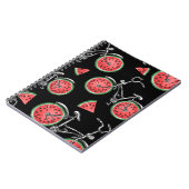 Watermeloen wielfietsen, zomer patroon. notitieboek (Linkerzijde)