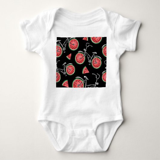 Watermeloen wielfietsen, zomer patroon. romper (Voorkant)