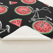 Watermeloen wielfietsen, zomer patroon. sherpa deken (3/4)