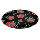 Watermeloen wielfietsen, zomer patroon. snijplank (Hoek)