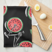 Watermeloen wielfietsen, zomer patroon. theedoek (Quarter Fold)