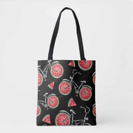 Watermeloen wielfietsen, zomer patroon. tote bag (Voorkant)