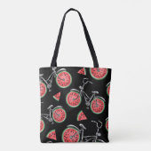 Watermeloen wielfietsen, zomer patroon. tote bag (Achterkant)