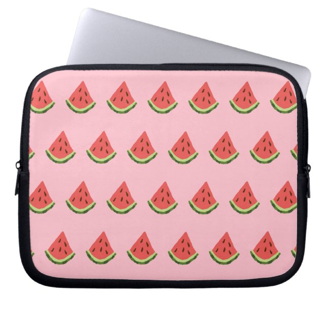 Watermeloen wiggen Tablet Hoesje (roze, rood & gro Laptop Sleeve (Voorkant)