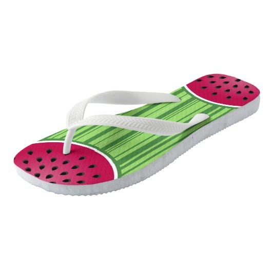 Watermeloen- wiggen teenslippers (Schuin)