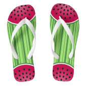 Watermeloen- wiggen teenslippers (Voetbed)