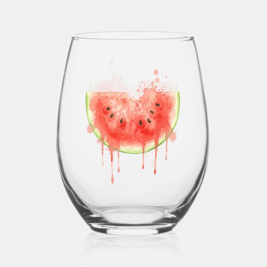 Watermeloen Wijnglas Zonder Voet (Voorkant)